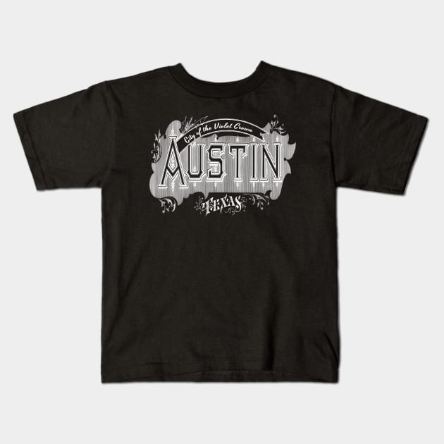 Vintage Austin, TX Kids T-Shirt by DonDota